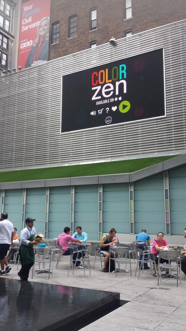 vivian_lai's tweet image. come out to 29th &amp;amp; 6th! play test #colorzen  on the big screen! #bigscreenplaza