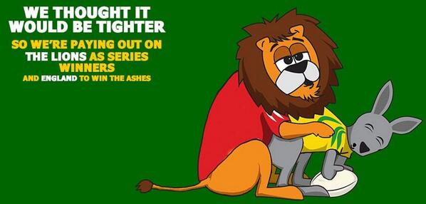 paddypower's tweet photo. Hi @sportsbetcomau I thought it would be tighter? We are paying out on the Lions to win the series! #BackOnTop #Lions http://t.co/8V9nXEmaG9