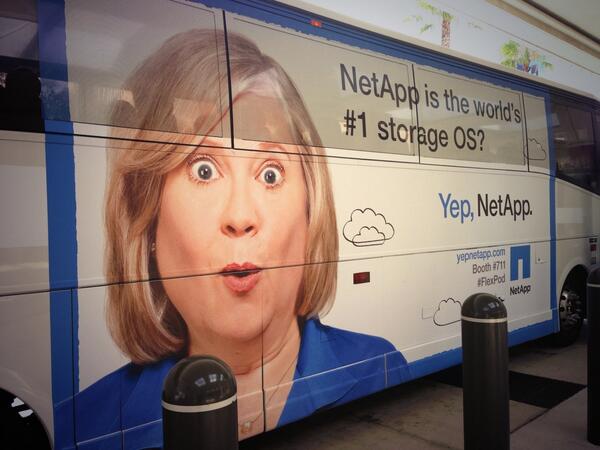 NetApp's tweet photo. Helping attendees get to & from #CLUS in style! #YepNetApp #FlexPod http://t.co/CkPK1J8XS1