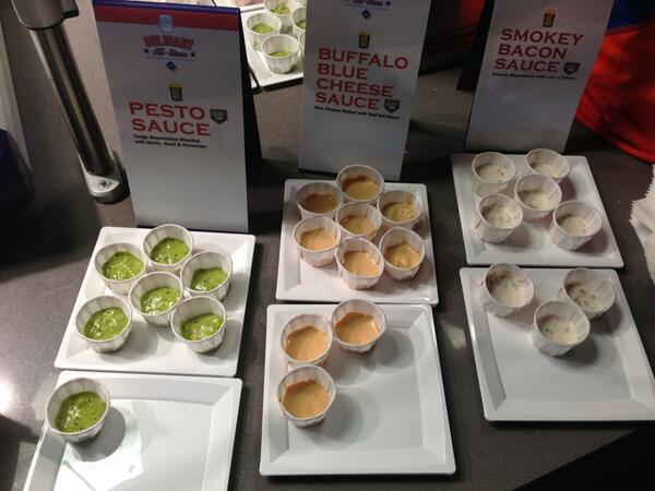 NickKlopsis's tweet image. Pesto, Buffalo Blue Cheese and Smokey Bacon. I have my sauces. #ASG #CulinaryAllStars #ReallyBadJokes