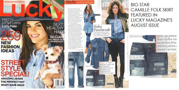 properfools's tweet image. @BigStarUSA featured in the upcoming August issue of @LuckyMagazine #patchwork #denimskirt #folk