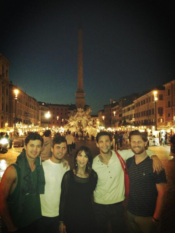 DennyDuron's tweet photo. The four 7's @deeduron7 @dakotaduron1 @DezDuron @DRod with Mom @DeAnzaDuron in Rome Italy#ItalianRoots http://t.co/3xJYMqg9Wv
