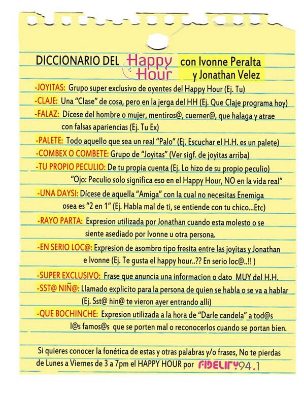 DandoCandelaRD's tweet photo. Diccionario del HAPPY HOUR (No certificado por la real academia de la lengua). Toma Nota..!! http://t.co/4mb8tgtuVq