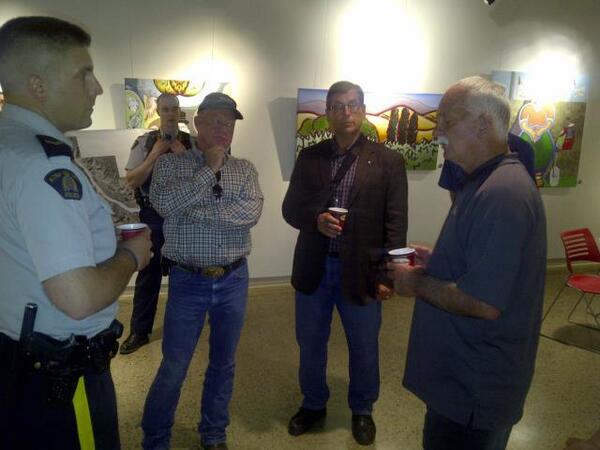 Met in Drumheller to discuss mitigation with MP Kevin Sorenson, MLA @rickstrankman and Mayor Terry Yemen #ABFlood