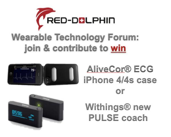 ProjectDOLPHIN's tweet photo. Win AliveCor ECG for iPhone or Withings Pulse. Become a member of Wearable Technology Forum 
http://t.co/SxNZEpfGZk http://t.co/I9BDFKE3ph