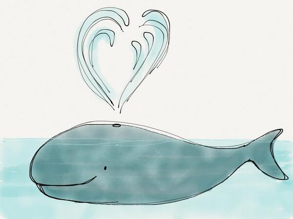 A Whale in love.. #MadeWithPaper (fiftythree.com) #drawing