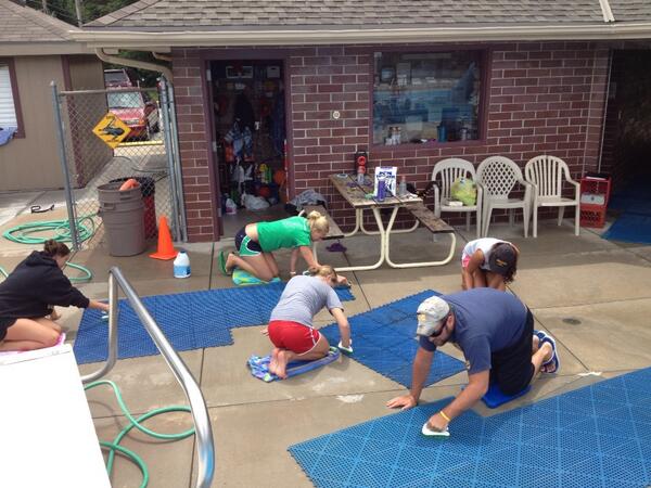 Eastridgepool's tweet photo. Rain day project!!  Sorry guards you just lucked out! http://t.co/vhUqRjhnNR