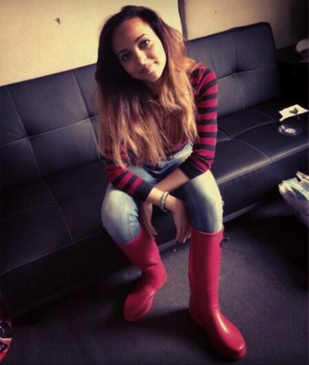 LOVING me new #aigle red wellies :) #readyforthefestivals xxjadexx