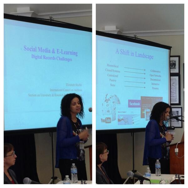 ICASUV2013's tweet photo. Up next Elizabeth Shaffer on Social Media and Digital Records #suv13 http://t.co/4onQsWzINL