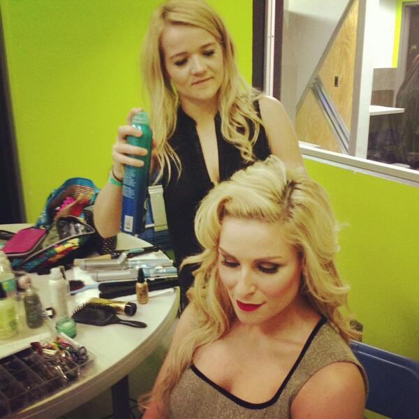 NatbyNature's tweet photo. My cousin Brooke doing a vintage glam look on my hair for our charity fashion show in Tampa. #wwe #academyprep http://t.co/VZjqyNeyh7