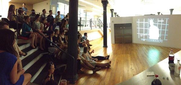 What a captive audience we are! Thrilled to show @theoutlist in here tonight + so proud of @allout's Wesley Adams.