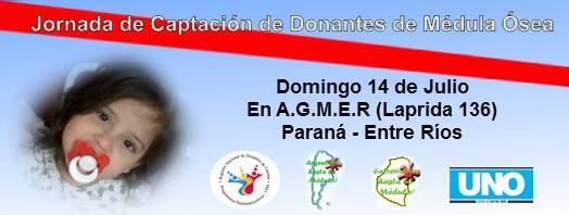 Inscribite como donante de médula en #Paraná #Domigo14TodosPorDulce