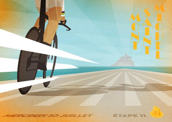 Time Trial world champ, <a href="/tonymartin85/">Tony Martin</a>, posts a 54+ km/h ride on the course to Mont-Saint-Michel. #TdF #DailyPoster