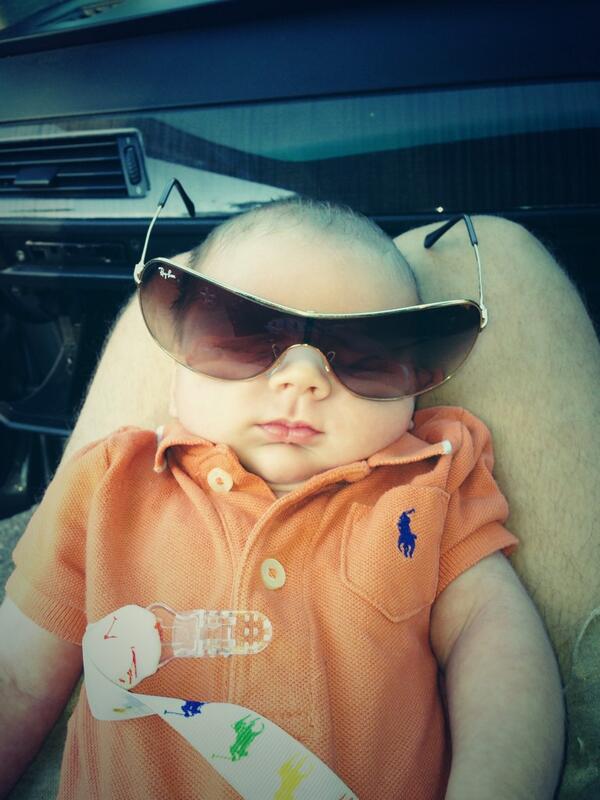 Dickiediggin's tweet photo. My son has swagger already #ralphy #raybans http://t.co/T0myP3s87Z