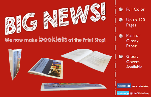 BIG NEWS! We now make booklets at the Print Stop!
