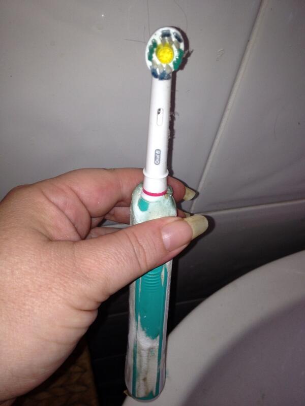 madmonstertom's tweet photo. Get it away from me please. #BrushSwap #smile http://t.co/XVnOSdSDfU