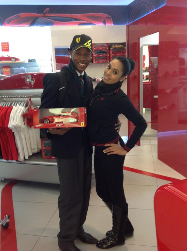 FerrariRSA's tweet photo. @mordecai_ndlovu at the Ferrari Store,Sandton City Mall http://t.co/TsJWTTVQsz