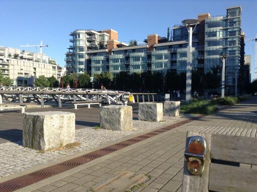 BrentToderian's tweet image. If public realm design is about the details, note the little extra detail on this #OlympicVillage bench...