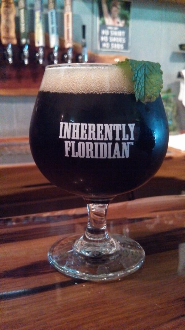 Enjoying a <a href="/SwampHead/">Swamp Head Brewery</a> <a href="/TomokaBrewery/">Tomoka Brewery</a> Agrio Oscura (Dark Sour) flavored w/ syrup made of cola, Tequilla, Agave &amp; mint.