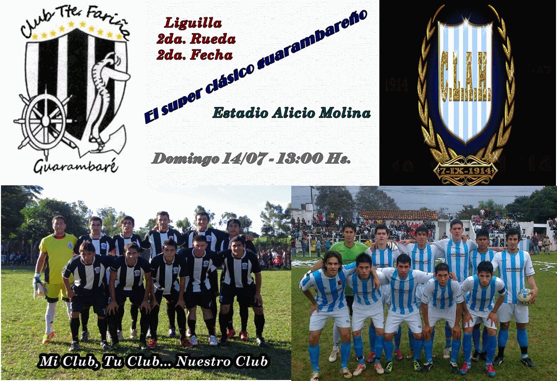 ClubTteFarina's tweet photo. A cinco días del clásico guarambareño. http://t.co/e0Q5HRYYtk