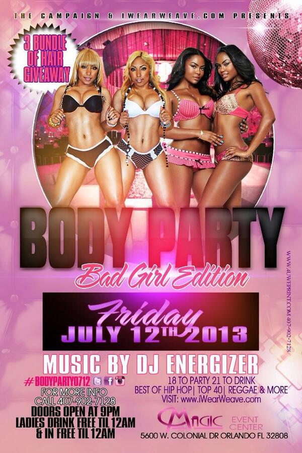 RemiTheRealist's tweet photo. THIS FRIDAY 7/12 ORLANDO WE AT THE MAGIC EVENT CENTER TURNING UP FOR BODY PARTY LADIES IN AND DRINK FREE TIL 12 http://t.co/qfcl84IKic