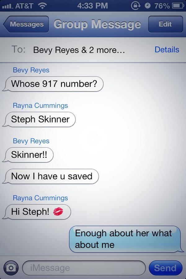 raynacummings's tweet photo. High maintenance 😝 RT @bordonez: #enough @bevyjreyes @stefskinner @raynacummings http://t.co/hPSFc0gYvs