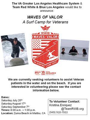 KelliNeedsTVJob's tweet photo. Pls RT LA/OC Volunteers needed for 7/20 #WavesOfValor Wounded Vets Surf Camp in Malibu  @TeamRWBLA http://t.co/2b9dWfXnNb