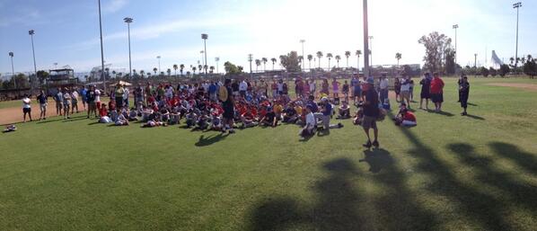AzBaseballCamps's tweet photo. Great turn out for day one of the Andy Lopez Youth Camp. http://t.co/SJpfureD93