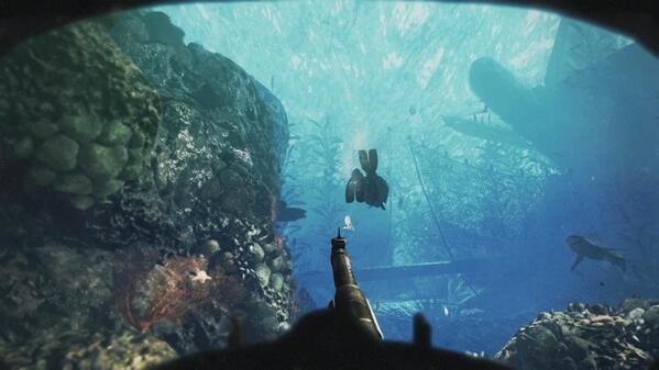 CallofDuty's tweet image. “Keep away from open water. We’re not the only hunters out here.” Watch #CODGhosts gameplay at callofduty.com/ghosts/media