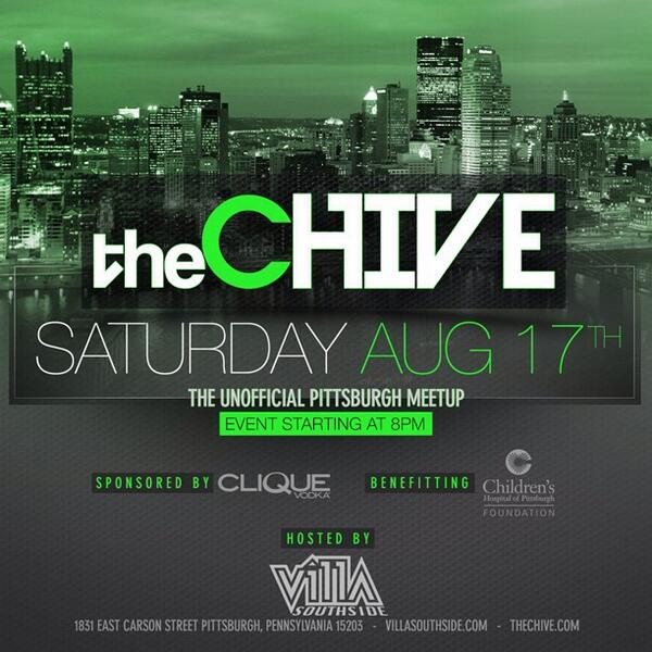 chivePittsburgh's tweet photo. Well here it is...

The OFFICIAL @theCHIVE Pittsburgh MeetUp Flyer for our amazing event!

#thechivepittsburgh http://t.co/i1e9OlMM1L