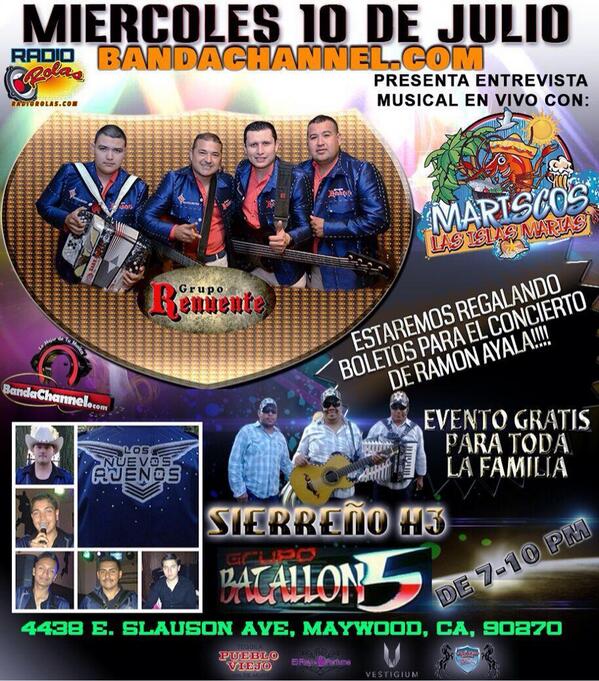 Plebes, en pocos minutos estaremos en vivo desde Mariscos Las Islas Marías en BandaChannel.com