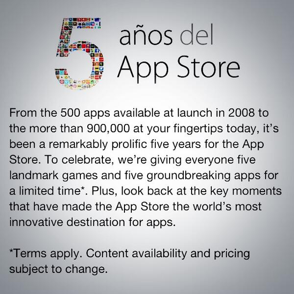 mel0w's tweet image. 5 apps
5 games

FREE 
#5YearsOfTheAppStore
