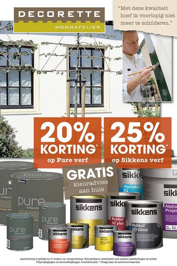 Het is mooi "buitenschilder-weer" kom in de winkel en profiteer van de 25% korting op Sikkens Buitenlakken.