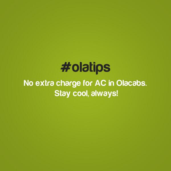Olacabs's tweet photo. #olatips - http://t.co/CiPfJghRiO