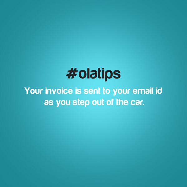 Olacabs's tweet photo. #olatips - http://t.co/PPkxPZ3vgE