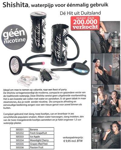 #SHISHITA. Div. smaken.#Waterpijp voor 1x gebruik. Nu slechts € 7,46. GEEN tabak maar #steamstones, dus ZONDER nico.!