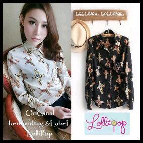 (Via <a href="/Bee_olshopp/">Shopping Bee</a> )Kemeja blackwhite, bahan katun, fit to L <a href="/80/">rabbitee</a>