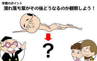 「濡れ落ち葉～前編～」
濡れ落ち葉は時間が経つにつれて
もっとヘニャヘニャになっていく!
その後どうなるか観察しよう!
http://t.co/undCuMM4c2
#おやじ観察キット 