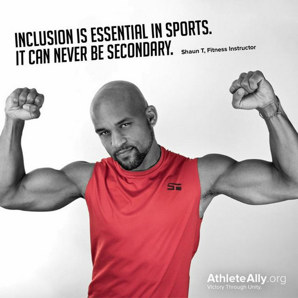 AthleteAlly's tweet photo. NEWS: "Insanity" creator Shaun T (@shauntfitness) joins Athlete Ally. Read more here: http://t.co/q4ayzdTXS7 http://t.co/w5oFAAzexs