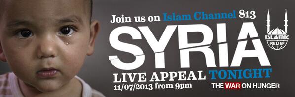 IslamicReliefUK's tweet photo. Join the #WarOnHunger tonight on Islam Channel (Sky 813) from 9.00pm. Tune in, show your support and spread the word! http://t.co/JKO477w9V6