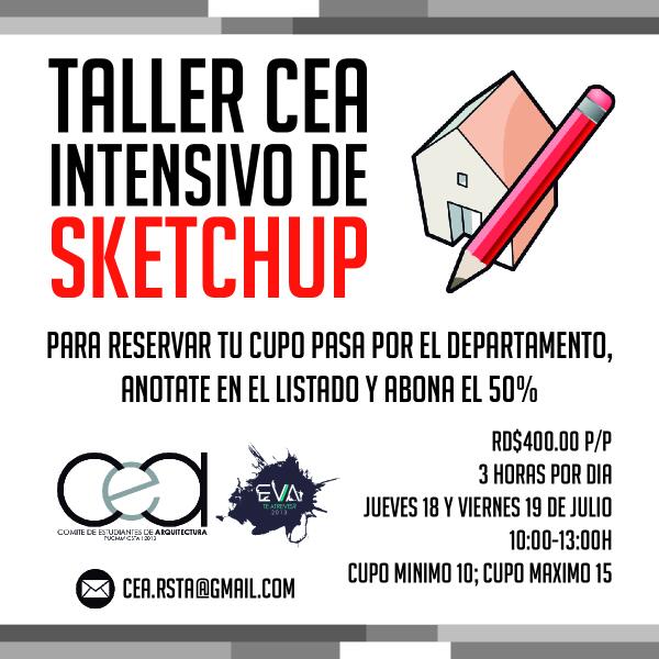 Taller de Sketchup. Reserva tu cupo!