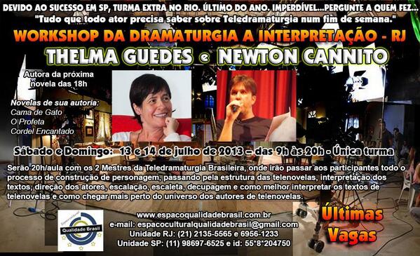 Esse fim de semana no Rio, tem workshop comigo e com a @thelma_guedes!