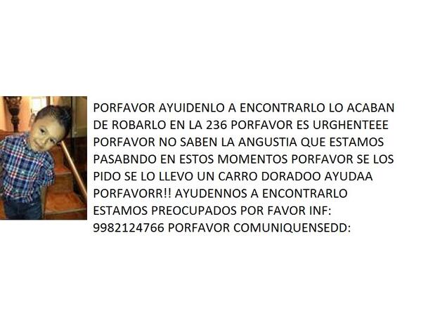 aletormenta29's tweet photo. @DAVIDROMEROVARA ALERTA AMBER URGENTE RT http://t.co/pCz9E7wpRd