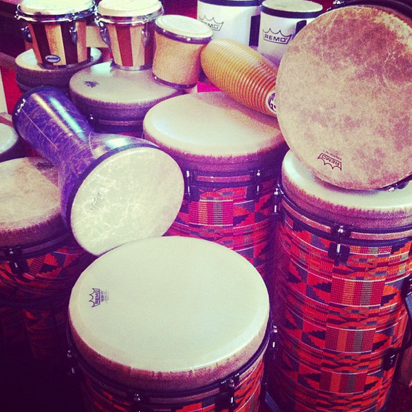 abbeyarts's tweet photo. Drums ready for Portland Abbey's 'Peninsula Youth Arts Camp' started today, &amp; running 3 more consecutive Thursdays. http://t.co/VtnhpzAF4D