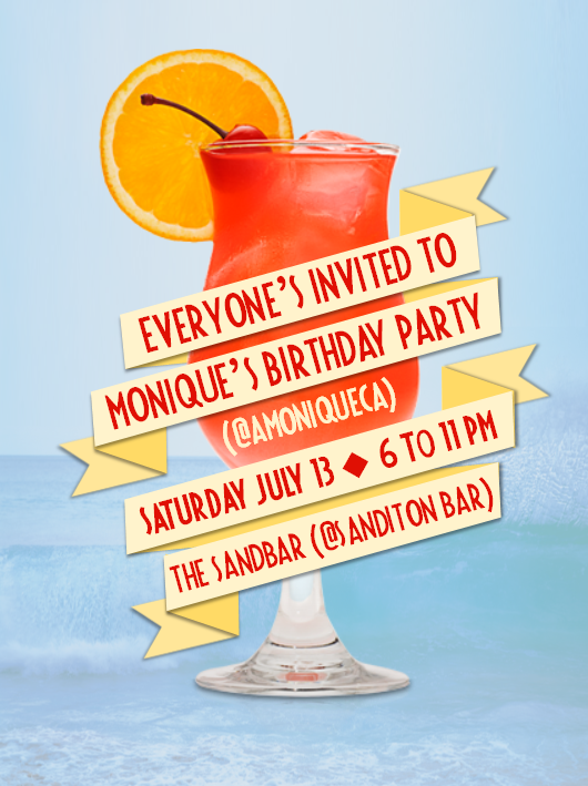 Happy Birthday to <a href="/AMoniqueCA/">Amonique Cá</a>! See you at the <a href="/SanditonBar/">The SandBar</a>.