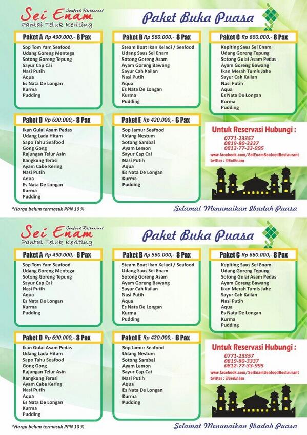 SeiEnam's tweet photo. #paket #buka #puasa #tpi #kuliner #sei6 #seafood @infopinang @infokijang @tanjunguban tolong dishare ya min tq http://t.co/mKA7LeQX8e