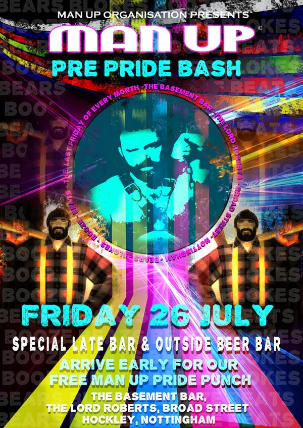 ManUpNottingham's tweet photo. Friday 26 July MAN UP Pre Pride Bash..
#nottinghamshirepride #bears #gaybarnottingham http://t.co/UAcVgnoMx7