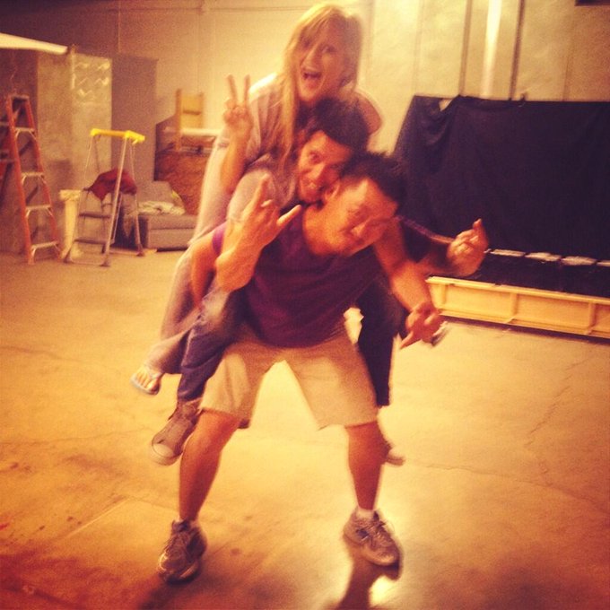 The double-piggy-back! Awesome, fun photo shoot with @BSeeleyPhoto and @DonHalesPhoto <3 #Photography
