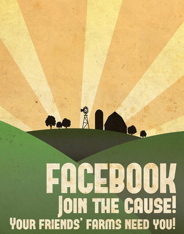 This #vintage #Facebook propaganda poster made us chuckle in the office this morning. Ah Farmville!