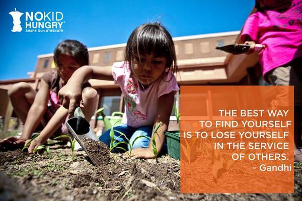 nokidhungry's tweet photo. How will you lose yourself in the service of others today? http://t.co/4I3hDXVwxd